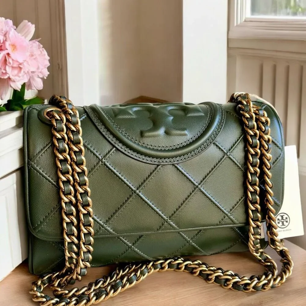 🚫SOLD🚫Tory Burch Soft Fleming Convertible Shoulder Bag in Sycamore (Green) - Picture 1 of 17